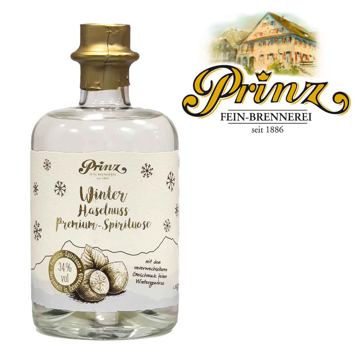Prinz Winter Haselnuss Premium-Spirituose 34%